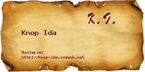 Knop Ida névjegykártya